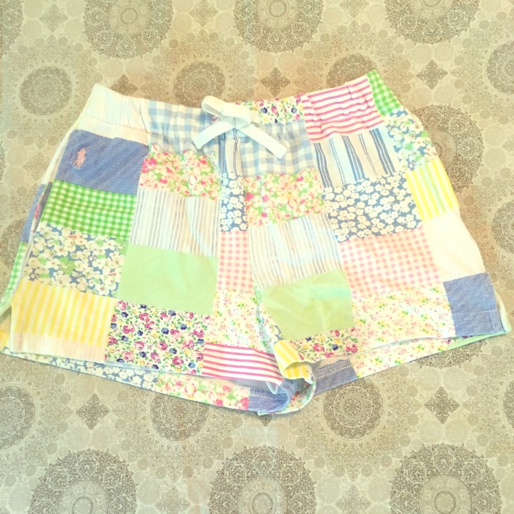 Girls Ralph Lauren Polo patch print shorts sz M